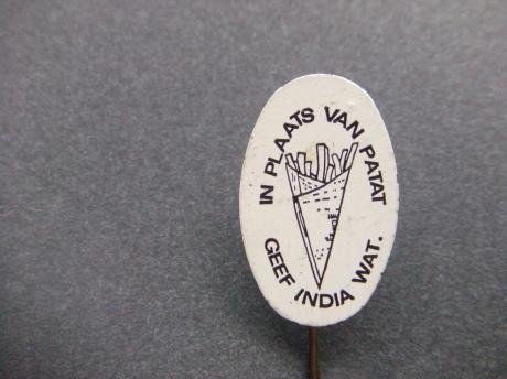 In plaats van patat geef India wat voedselactie wit-zwart